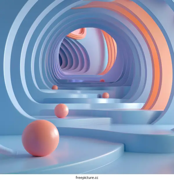 Pastel Pink and Blue 3D Abstract Sphere Background