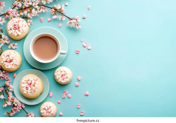 Tea Time With Cherry Blossom Cookies
