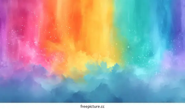 Abstract Watercolor Rainbow Background Design