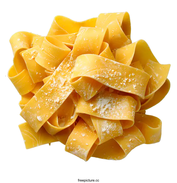 [Transparent Background PNG]Homemade tagliatelle pasta on white background