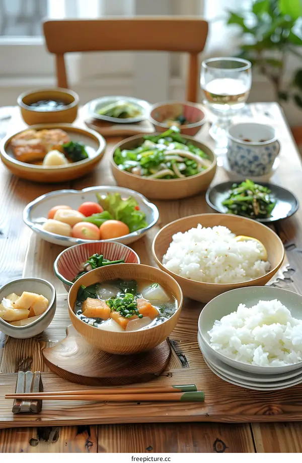 Japanese Food on a Table