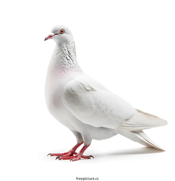 White dove isolated on white background