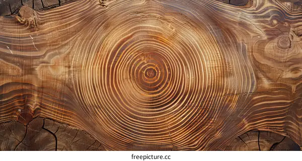 Growth rings in a tree trunk
