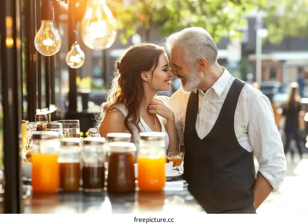 Couple Sharing Tender Moment Outdoors