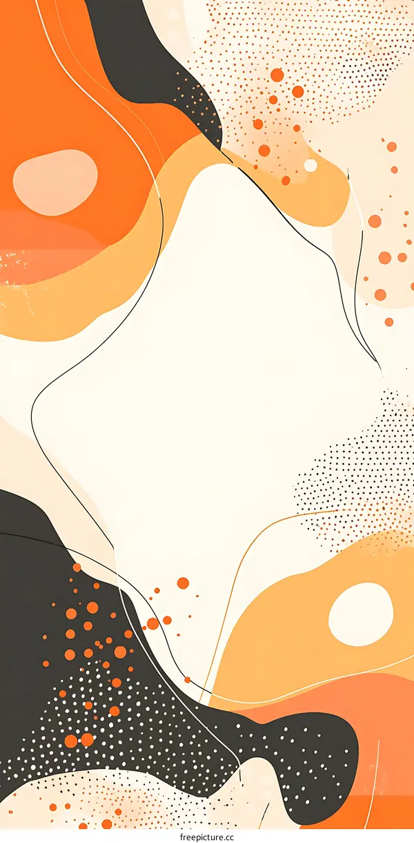 Abstract Orange Black White Minimalist Background