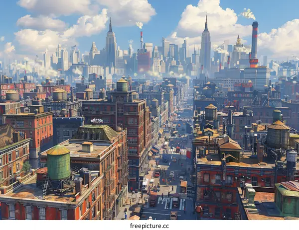 New York City Skyline Aerial View