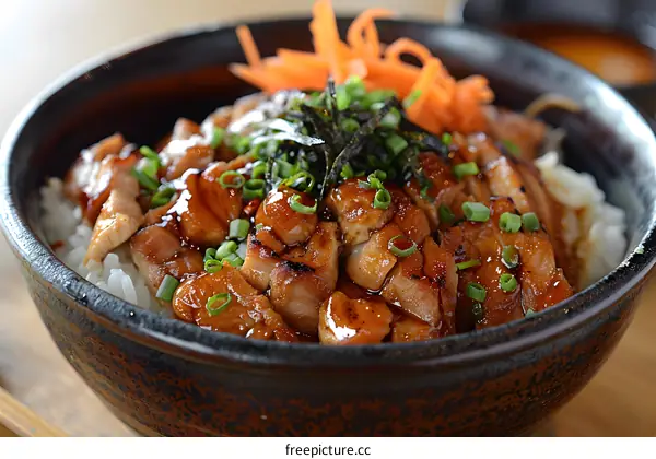 Bowl of Teriyaki Chicken and Rice