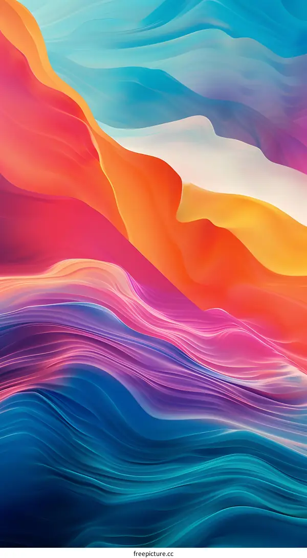Abstract Colorful Wavy Lines Background