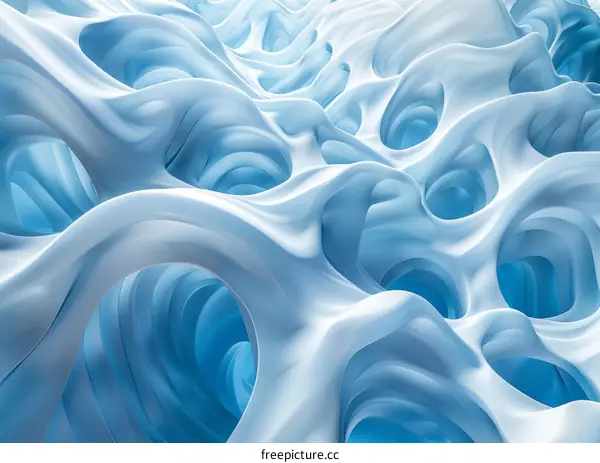 Abstract Blue and White Organic Forms