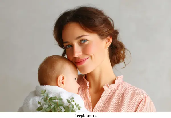 Mother and Baby Close Embrace