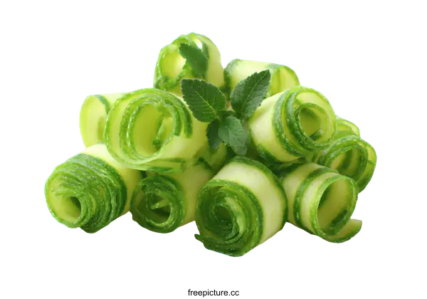 [Transparent Background PNG]Spiralized Zucchini with Mint