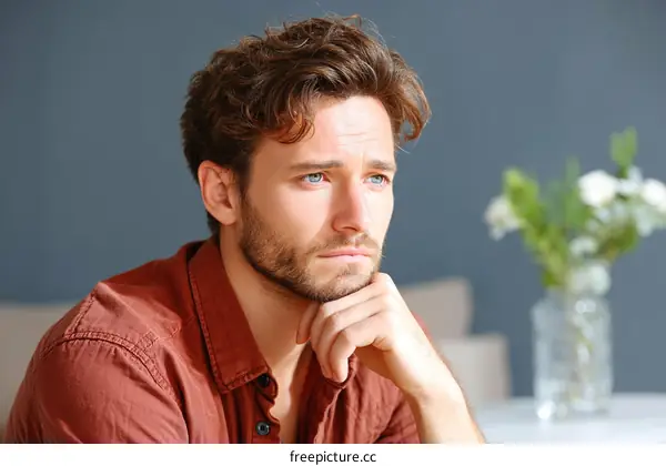 Thoughtful Man in Deep Consideration
