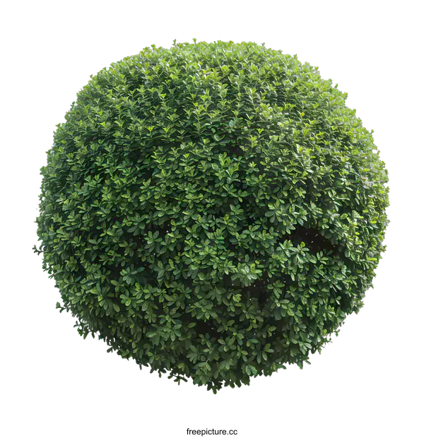 [Transparent Background PNG]Round Green Bush Isolated on White Background