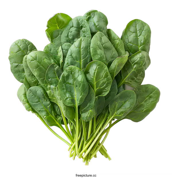 [Transparent Background PNG]Fresh spinach leaves isolated on white background