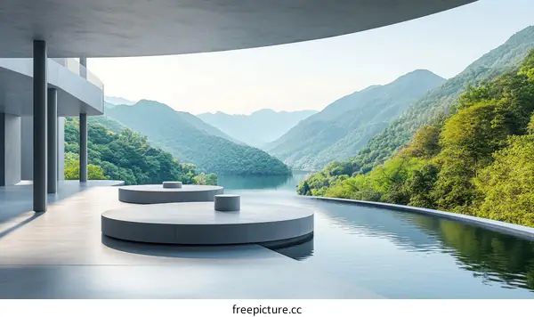 Modern Architecture with Panoramic Mountain Views