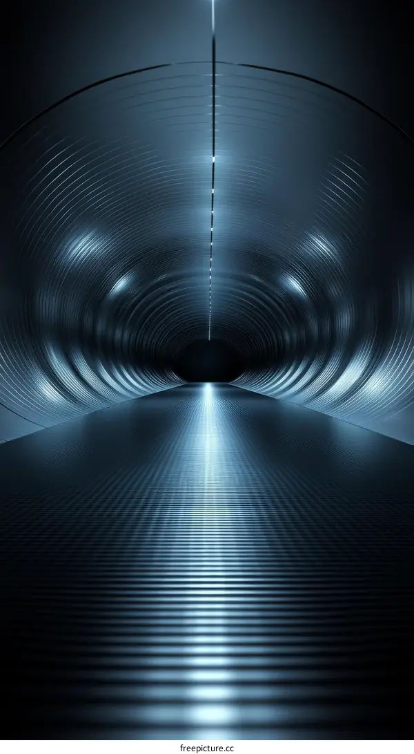 Futuristic Tunnel Pathway with Metal Texture