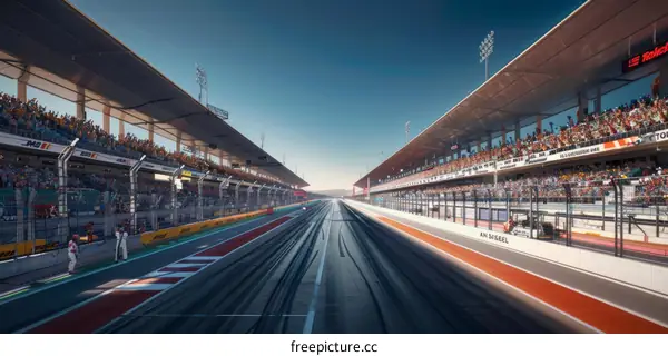 Formula One cars racing on a track