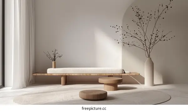 Airy and bright living room with large windows and a comfortable seating area