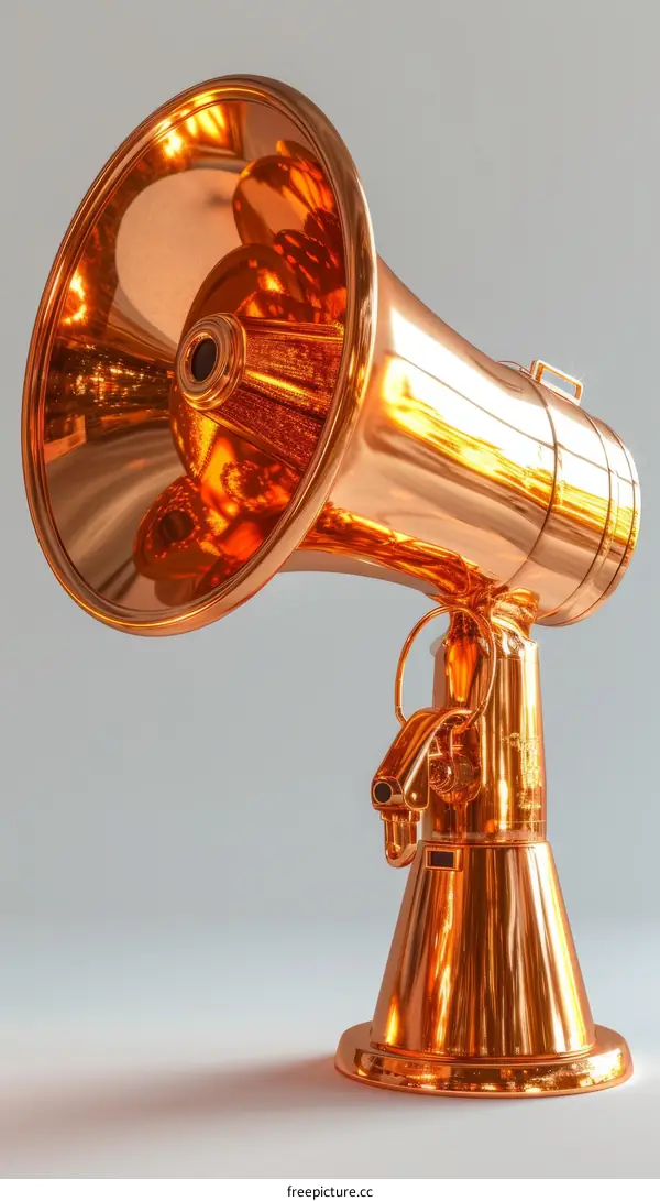 megaphone vintage copper retro communication technology