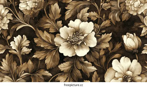 Vintage Floral Pattern Design Wallpaper