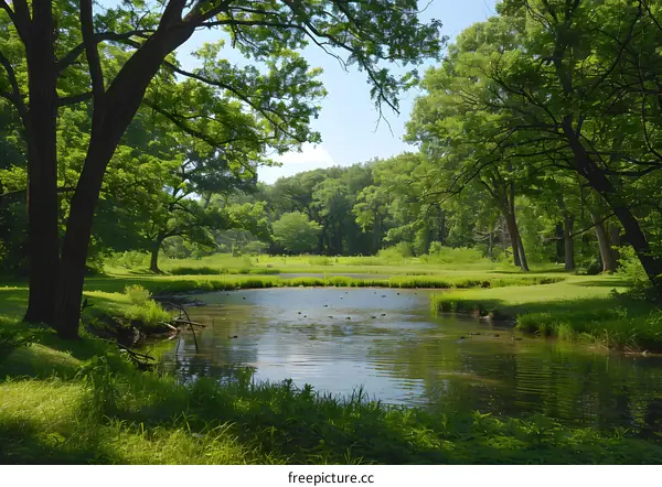 Serene Forest Pond