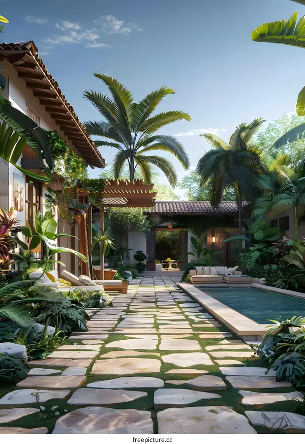 Tropical courtyard