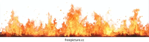 Abstract Fire Flames Isolated on White Background