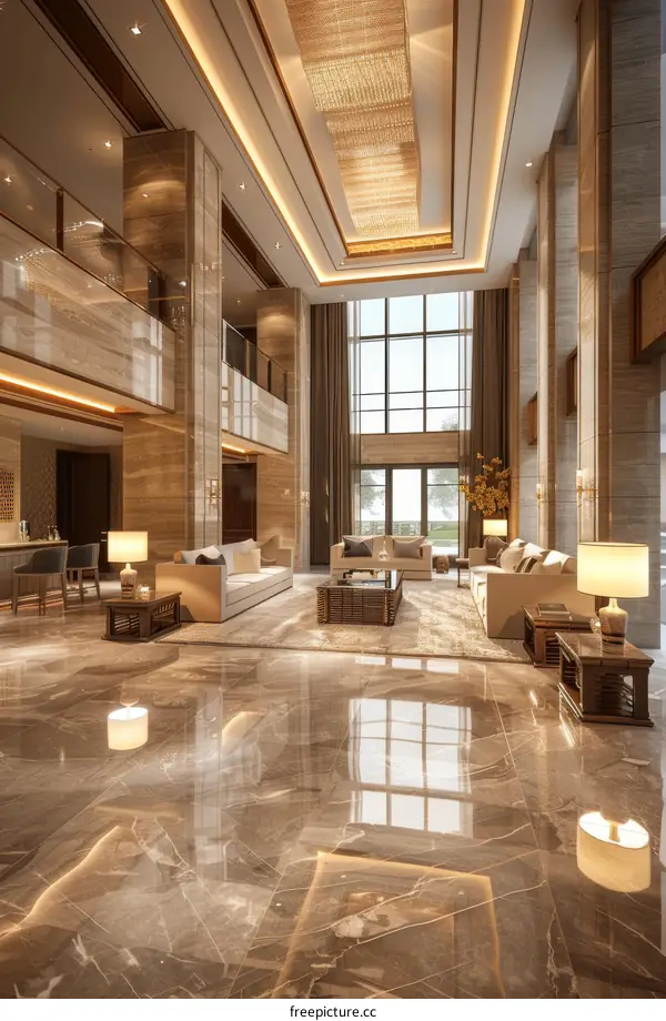 Luxury Modern Interior Design of a Large Hallway