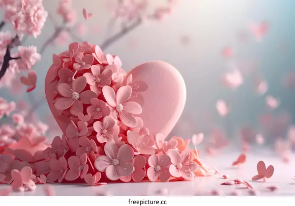 Pink heart-shaped flowers in full bloom