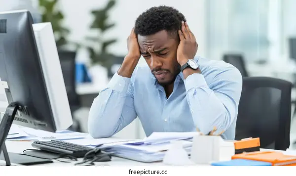 Stressed Businessman in Office