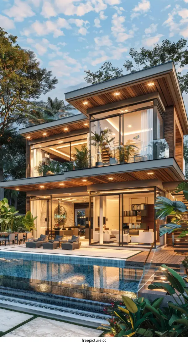Modern Tropical House with Infinity Pool