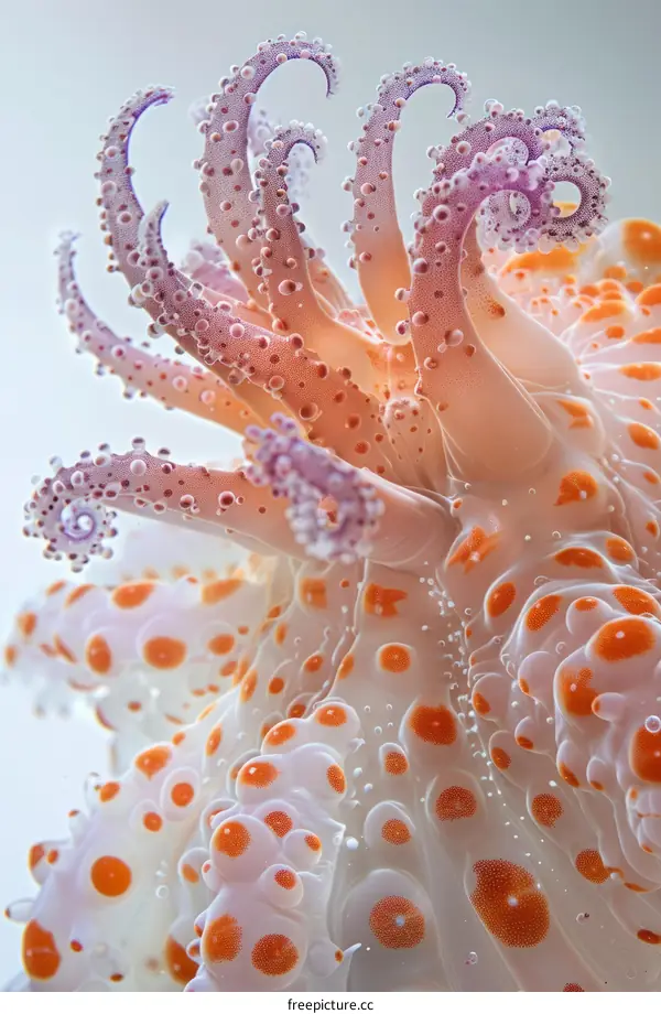 Underwater Closeup of a Colorful Sea Slug
