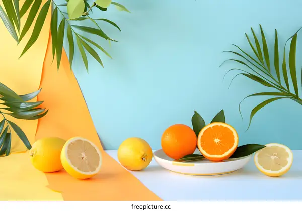 Summer Fruit Still Life with Lemons and Oranges
