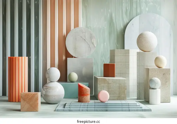 Abstract Geometric Shapes Composition