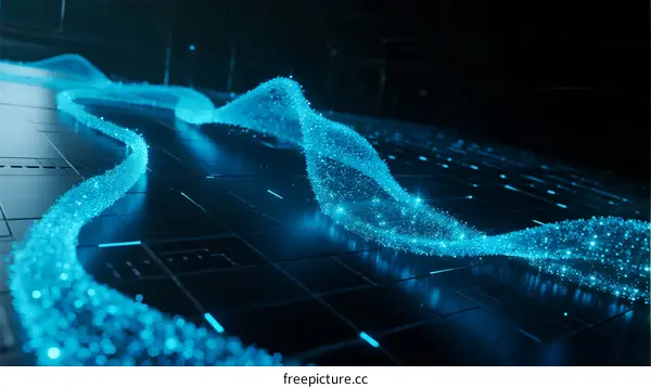 Futuristic Data Flow Visualization with Digital Particles