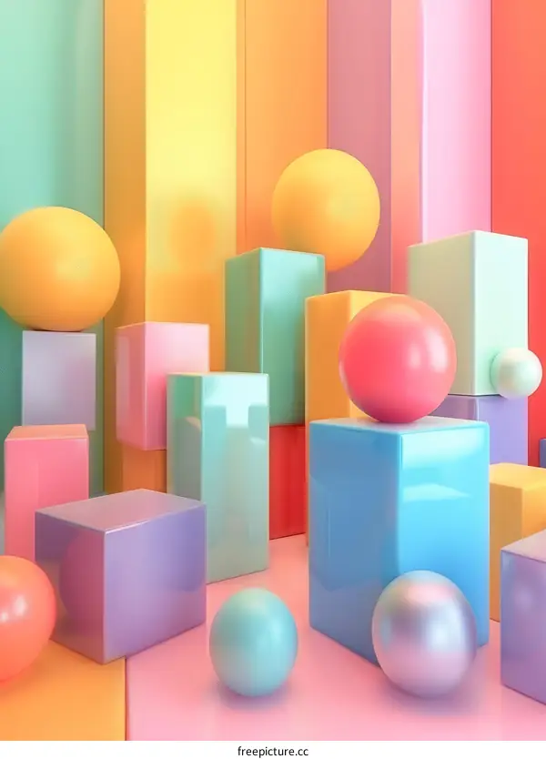 Pastel Geometric Composition