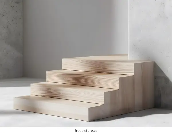 Minimalist Wooden Steps Product Display Platform