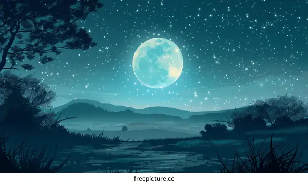 Blue moon over the misty mountains