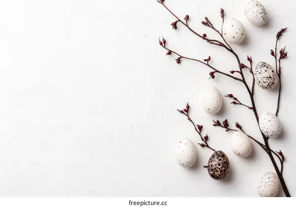 Easter Eggs Decorated on White Background
