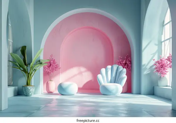 Pastel Room Interior Design with Decorative Chair