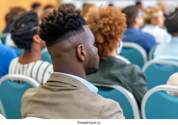 African American Man Sitting in a Conference Room