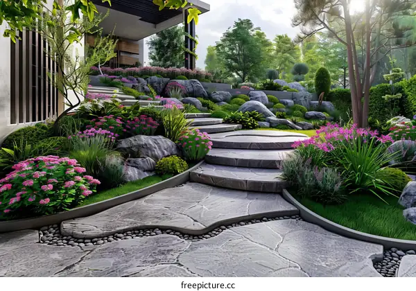 Tiered Garden Landscape