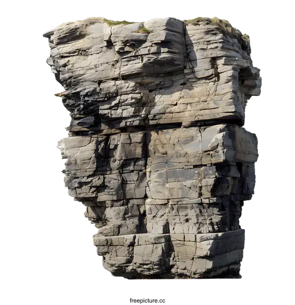 [Transparent Background PNG]Isolated Rock Cliff with Textured Surface