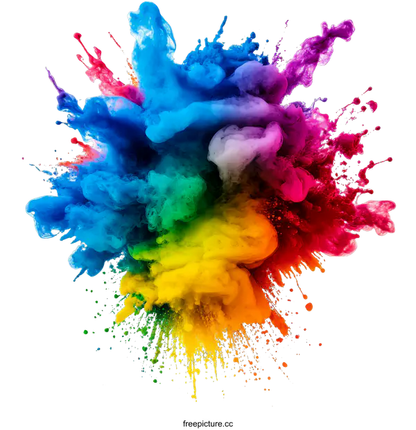 [Transparent Background PNG]Abstract Colorful Ink Explosion