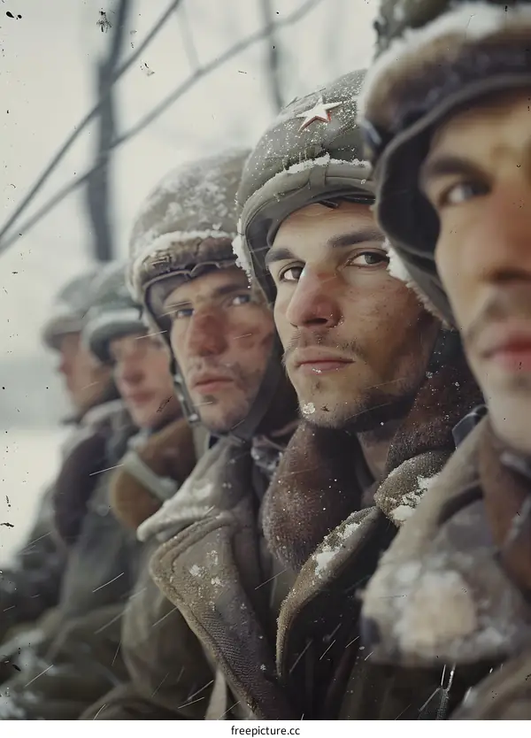 Portrait of a group of soldiers in winter gear
