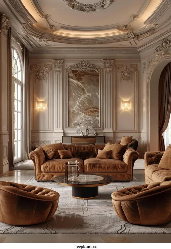 Luxury Living Room Interior Design: Classic and Modern Style