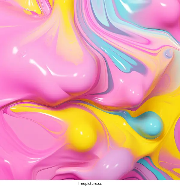 Abstract Fluid Art: Colorful 3D Rendering