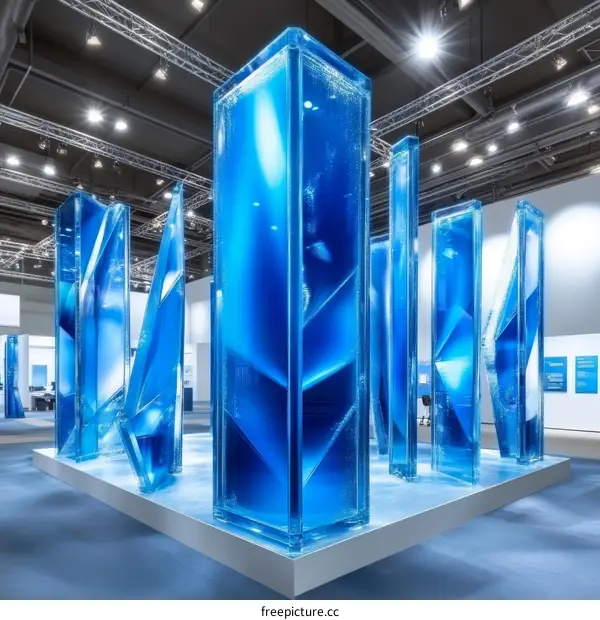 Modern Abstract Glass Structures Exhibition