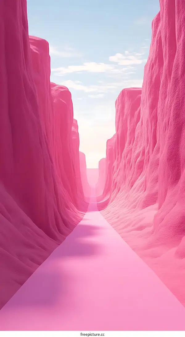 Pink Canyon Road Surreal Landscape