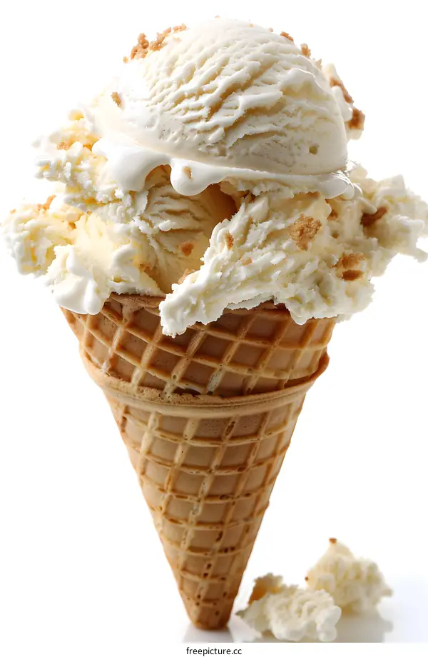 Vanilla Ice Cream Cone with Toppings